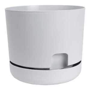Oasis Self-Watering Planter with Saucer 10in - Plastic Light Grey